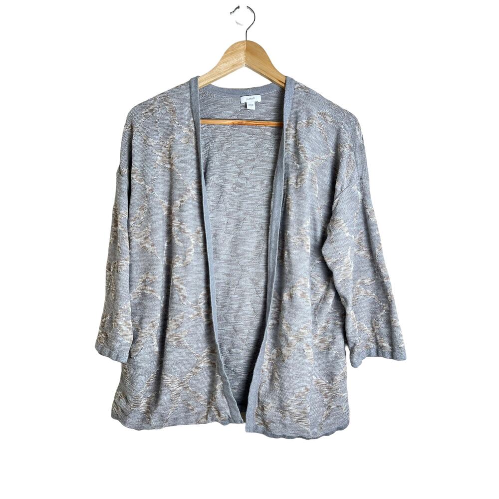 Pure Jill Women’s Gray Knit Patterned Casual Cardigan Size Small